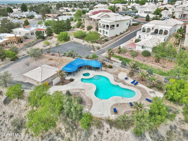 1483 Via Appia St, El Paso, TX 79912 - aerial view of residential area with a pool area