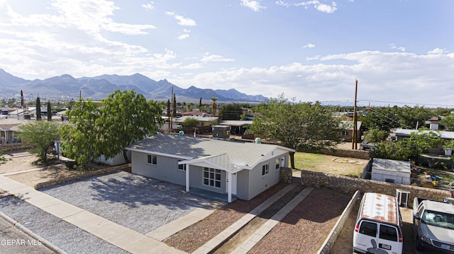 view from above of property featuring a mountain backdrop