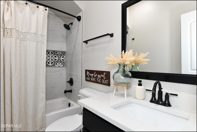 14844 Jack White Ave, El Paso, TX 79938 - bathroom with toilet, shower / bath combo with shower curtain, and vanity