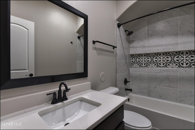 14844 Jack White Ave, El Paso, TX 79938 - full bathroom with toilet, vanity, and bathtub / shower combination