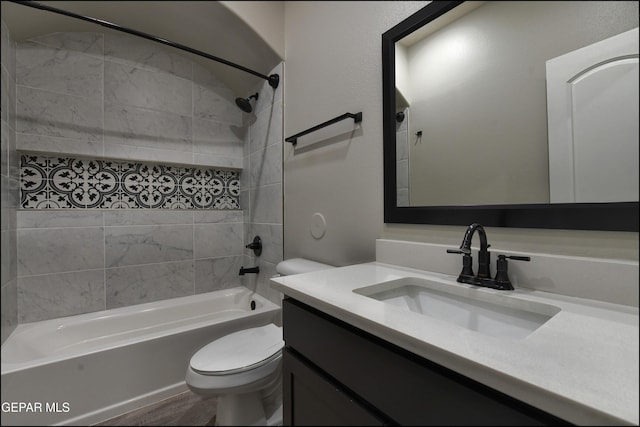 14844 Jack White Ave, El Paso, TX 79938 - full bath featuring bathing tub / shower combination, toilet, and vanity