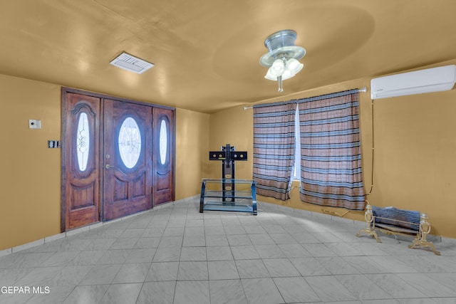 3571 Rebecca Ln, El Paso, TX 79938 - entryway featuring a wall mounted AC, a ceiling fan, and baseboards