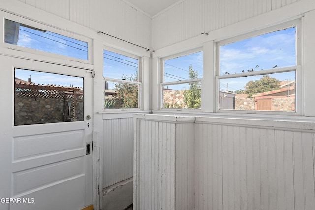 view of unfurnished sunroom