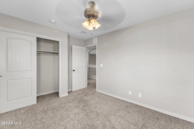 3096 Java Chip Pl, El Paso, TX 79938 - unfurnished bedroom featuring carpet floors, a closet, baseboards, and a ceiling fan