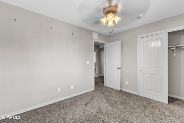 3096 Java Chip Pl, El Paso, TX 79938 - unfurnished bedroom featuring carpet floors, baseboards, a closet, and ceiling fan