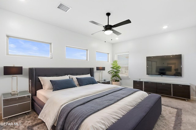 14740 Jack White Ave, El Paso, TX 79938 - bedroom featuring carpet, recessed lighting, a ceiling fan, and baseboards