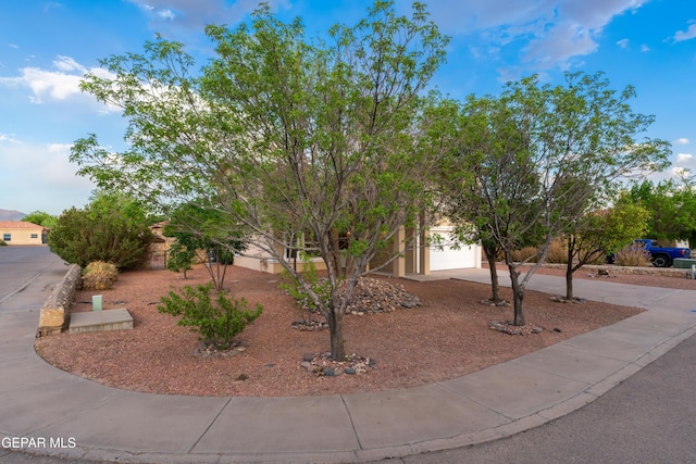 obstructed view of property featuring concrete driveway and an attached garage