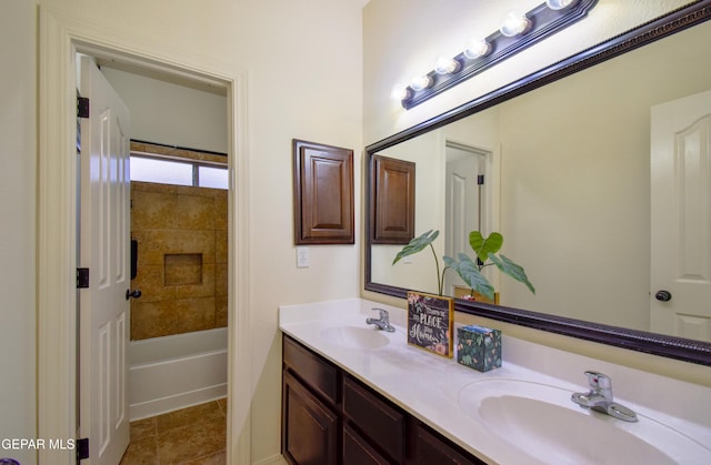 12093 Rathmore Dr, El Paso, TX 79928 - full bath featuring double vanity and tile patterned floors