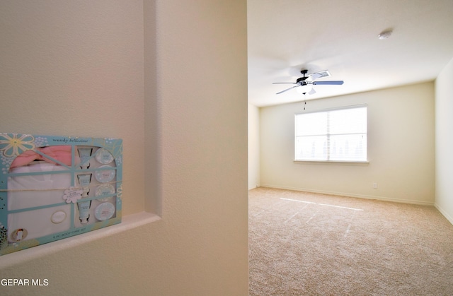 12093 Rathmore Dr, El Paso, TX 79928 - carpeted empty room featuring a ceiling fan, a smoke detector, and baseboards