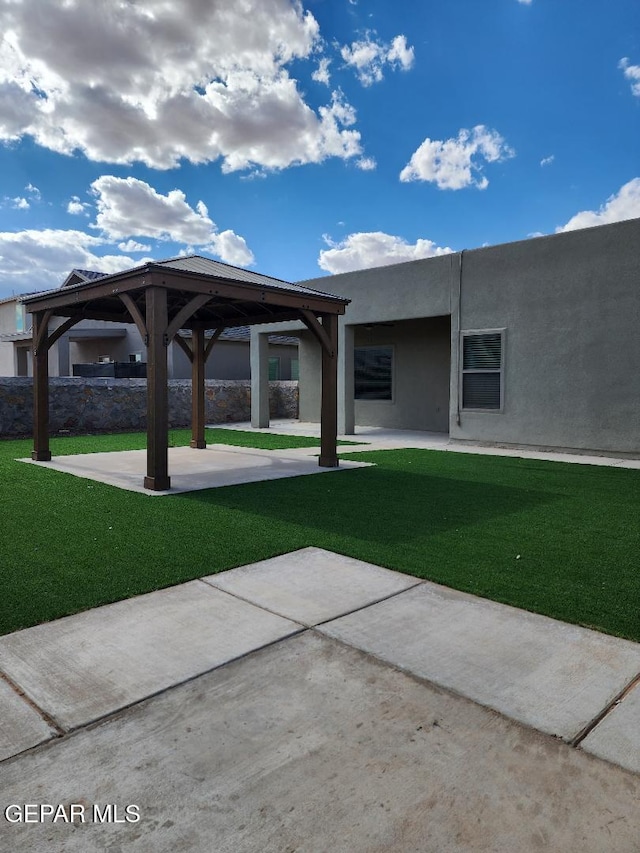 14508 Russell Borea, El Paso, TX 79938 - view of grassy yard featuring a gazebo and a patio