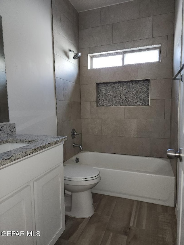 14508 Russell Borea, El Paso, TX 79938 - full bath featuring vanity, toilet, and bathing tub / shower combination