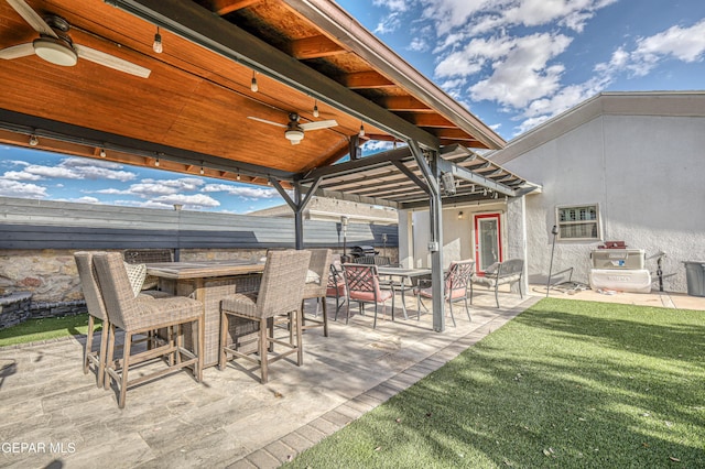 14837 Tierra Crystal Ave, El Paso, TX 79938 - view of patio with a ceiling fan and a gazebo