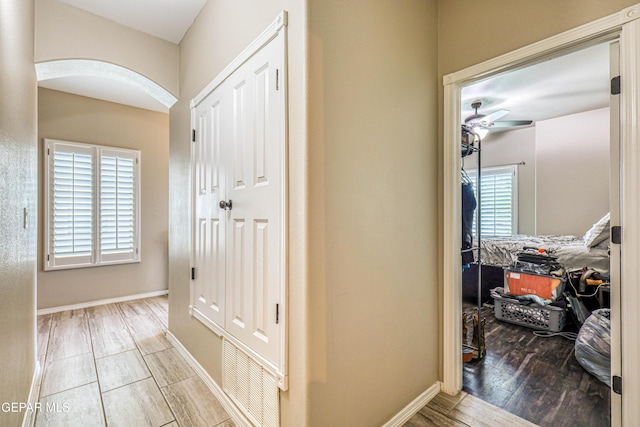 14837 Tierra Crystal Ave, El Paso, TX 79938 - hall with wood finished floors and baseboards