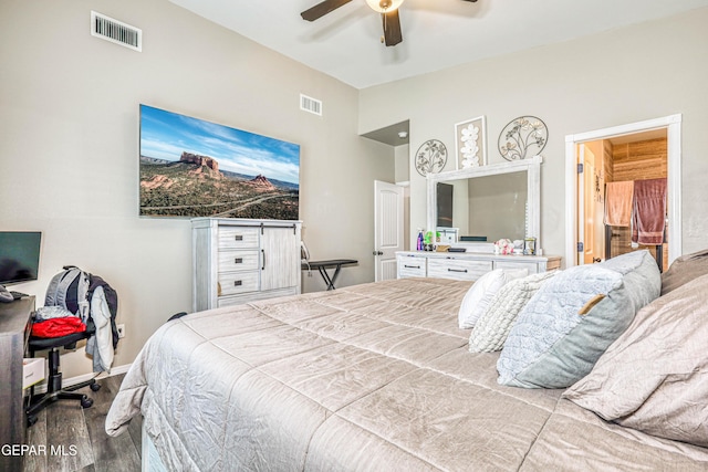 14837 Tierra Crystal Ave, El Paso, TX 79938 - bedroom with dark wood-style flooring and a ceiling fan