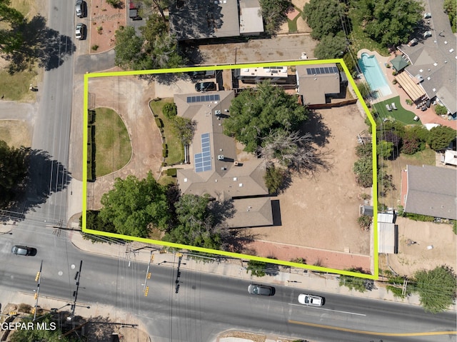 5051 Montoya Dr, El Paso, TX 79922 - aerial view of residential area with property boundaries highlighted