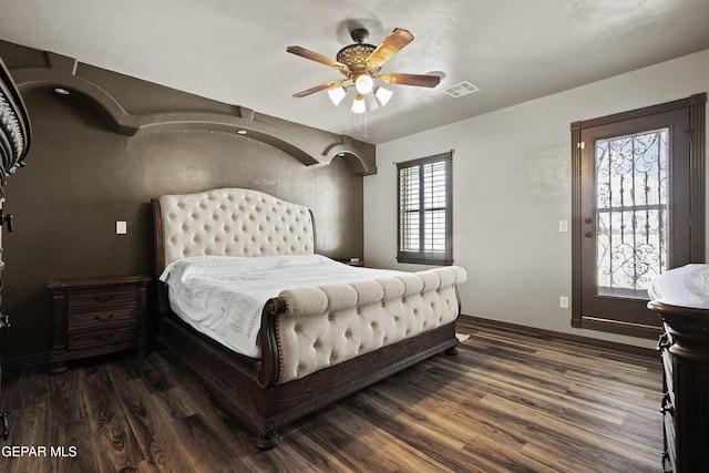 3089 Snowy Point Dr, El Paso, TX 79938 - bedroom with wood finished floors, ceiling fan, and baseboards