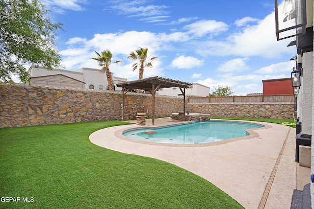 3089 Snowy Point Dr, El Paso, TX 79938 - view of pool with a pergola, a patio area, and a pool with connected hot tub