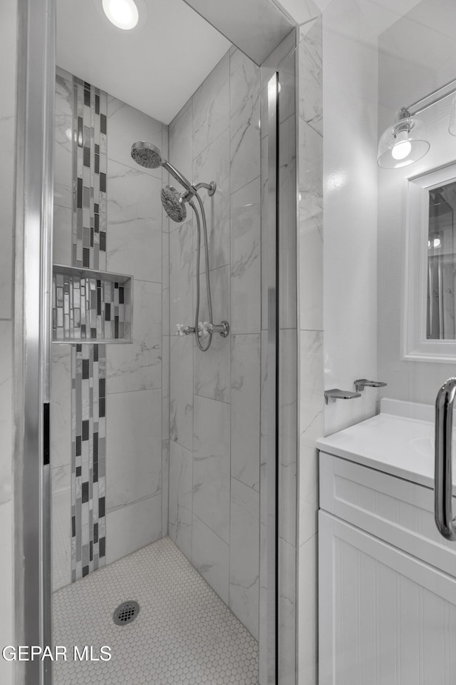 10125 Castletown Dr, El Paso, TX 79925 - full bath with a stall shower and vanity