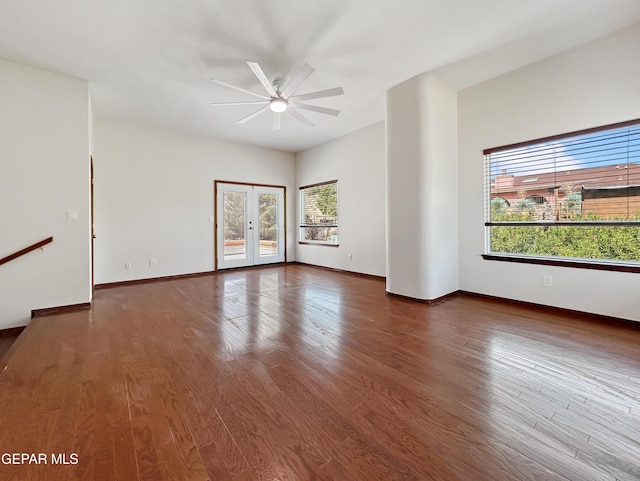 852 Cresta Alta Dr, El Paso, TX 79912 - empty room with ceiling fan, wood finished floors, and baseboards
