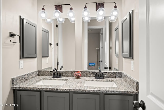 full bathroom featuring double vanity