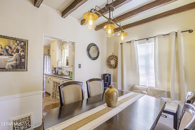 3244 Richmond Ave, El Paso, TX 79930 - dining space with beam ceiling