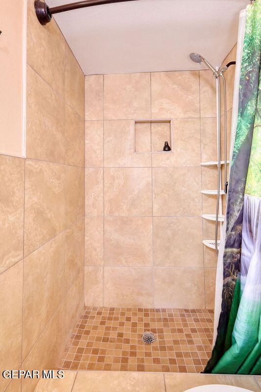 full bathroom with a tile shower