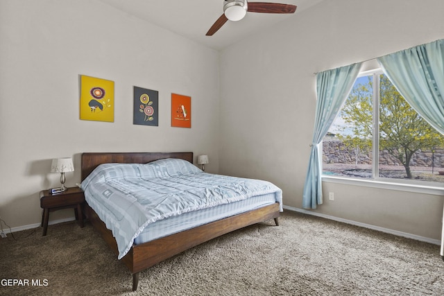 7421 Dewberry Dr, El Paso, TX 79911 - carpeted bedroom with baseboards and a ceiling fan