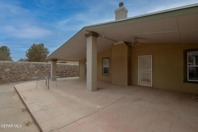 view of patio with a ceiling fan