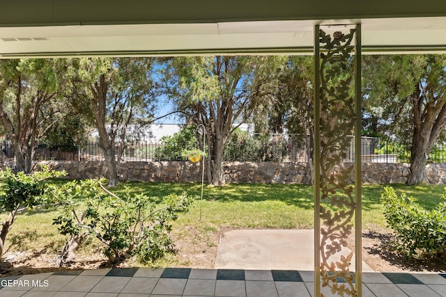 view of yard with a patio area
