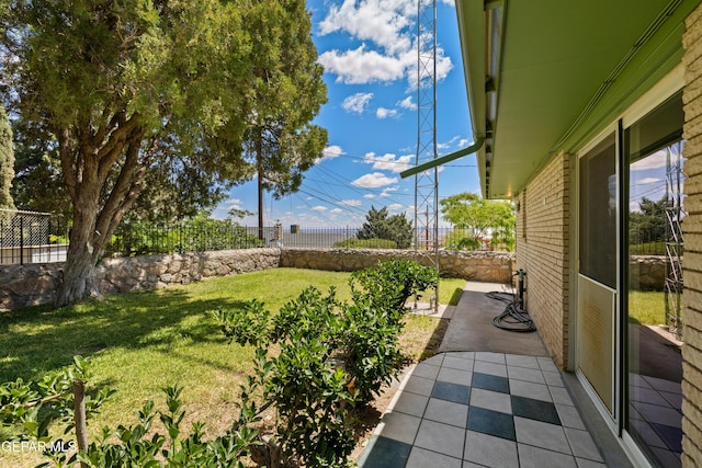 view of yard with a patio area
