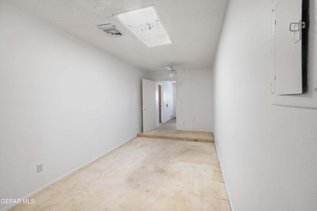 corridor featuring electric panel