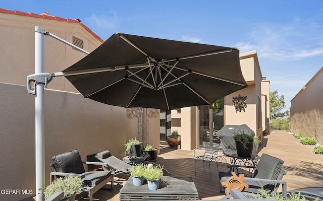 1114 Los Jardines Cir, El Paso, TX 79912 - wooden deck featuring grilling area