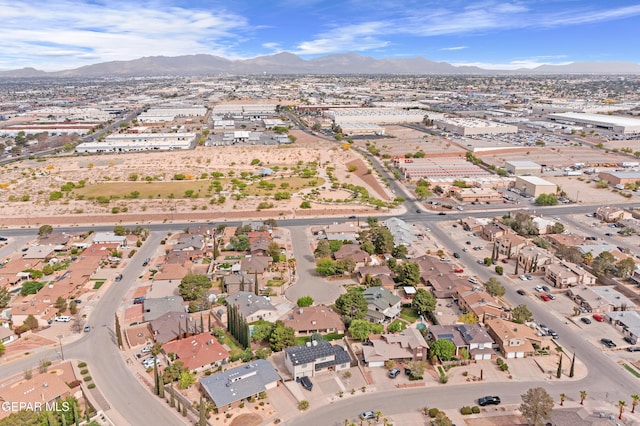 1393 Vista Granada Dr, El Paso, TX 79936 - aerial overview of property's location featuring a mountainous background and nearby suburban area