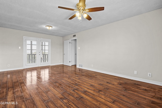 1393 Vista Granada Dr, El Paso, TX 79936 - empty room with wood finished floors, ceiling fan, a textured ceiling, and baseboards