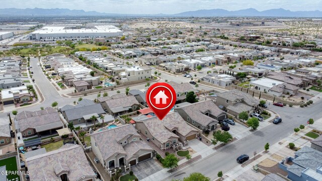 737 Colonial Blf, El Paso, TX 79928 - aerial view of property and surrounding area featuring mountains and nearby suburban area