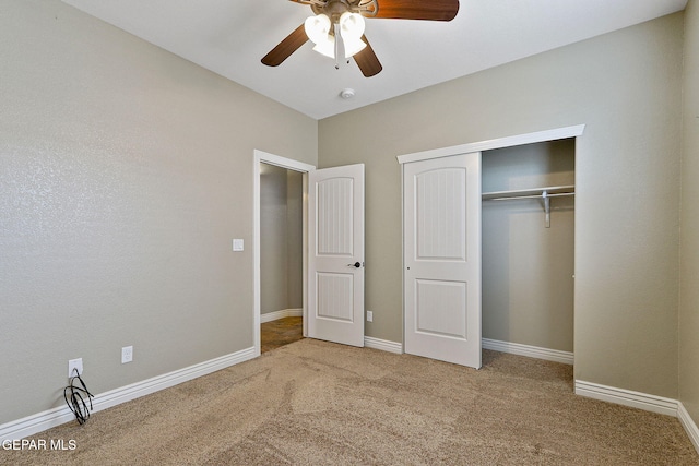 737 Colonial Blf, El Paso, TX 79928 - unfurnished bedroom with carpet floors, a closet, baseboards, and ceiling fan