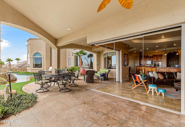 6664 Tuscany Ridge Dr, El Paso, TX 79912 - view of patio / terrace with outdoor dining space and outdoor lounge area