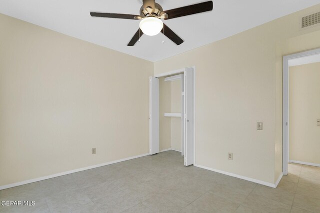 191 Mulberry Ave Unit G, El Paso, TX 79932 - unfurnished bedroom with ceiling fan and baseboards