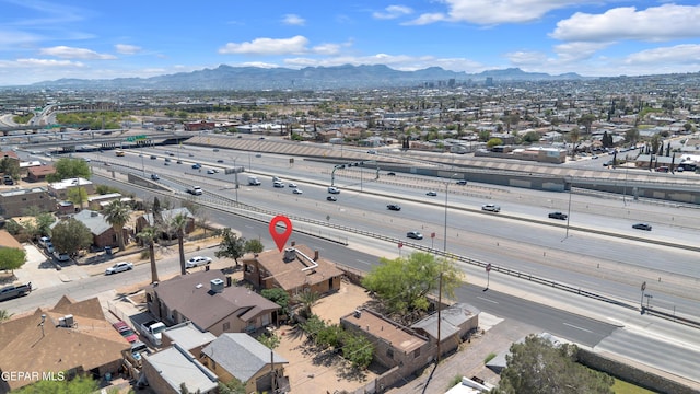 4301 Hueco Ave, El Paso, TX 79903 - aerial perspective of suburban area with a highway and mountains