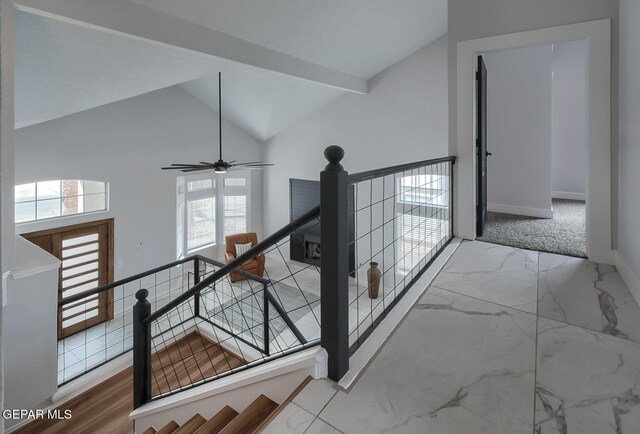 7413 Le Conte Dr, El Paso, TX 79912 - staircase with vaulted ceiling and baseboards
