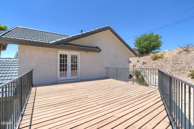 7413 Le Conte Dr, El Paso, TX 79912 - wooden terrace with french doors