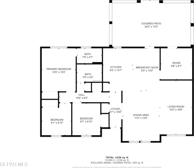 9029 Geranium Dr, El Paso, TX 79907 - home floor plan