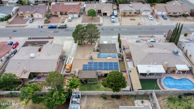 1664 Lou Graham Dr, El Paso, TX 79936 - aerial view of residential area featuring a pool area