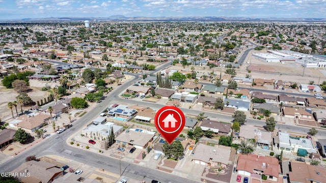 1664 Lou Graham Dr, El Paso, TX 79936 - aerial view of property and surrounding area featuring nearby suburban area and mountains