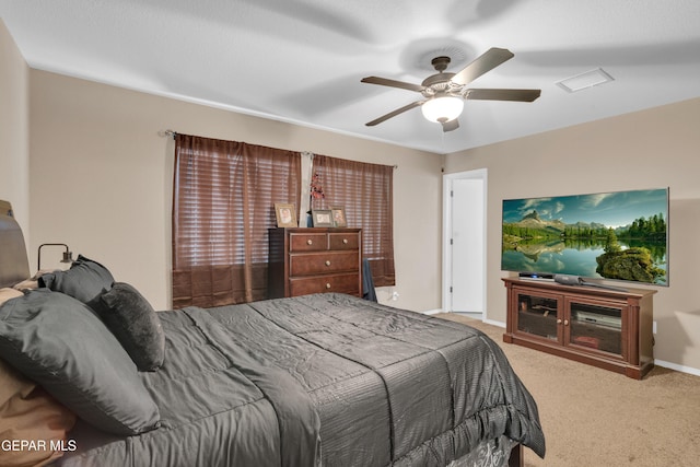 11129 Catherine Slutter Ln, Socorro, TX 79927 - bedroom featuring carpet floors, a ceiling fan, and baseboards
