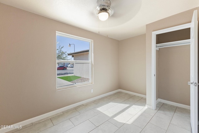 2912 Jarvis Dr, El Paso, TX 79935 - unfurnished bedroom featuring ceiling fan and baseboards