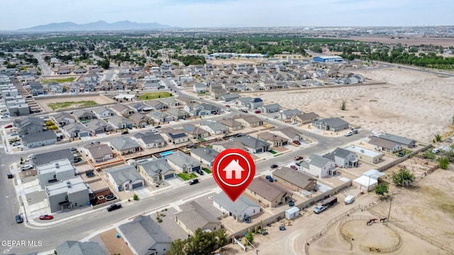 436 Sun Temple Rd, Socorro, TX 79927 - aerial view of residential area with a mountain backdrop