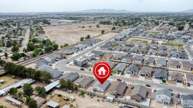 436 Sun Temple Rd, Socorro, TX 79927 - aerial view of property's location with mountains and nearby suburban area