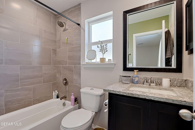 436 Sun Temple Rd, Socorro, TX 79927 - full bath with toilet, vanity, and washtub / shower combination