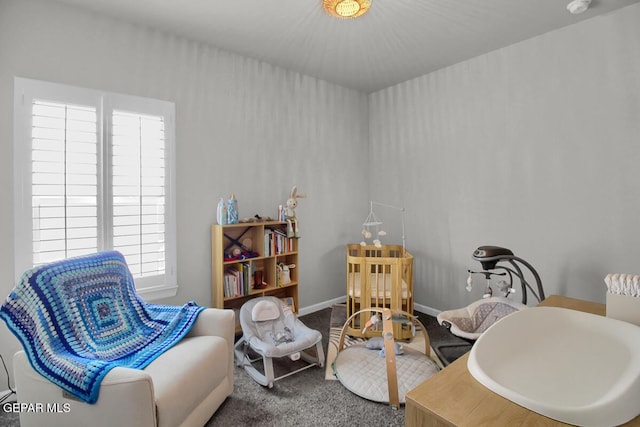 sitting room featuring carpet